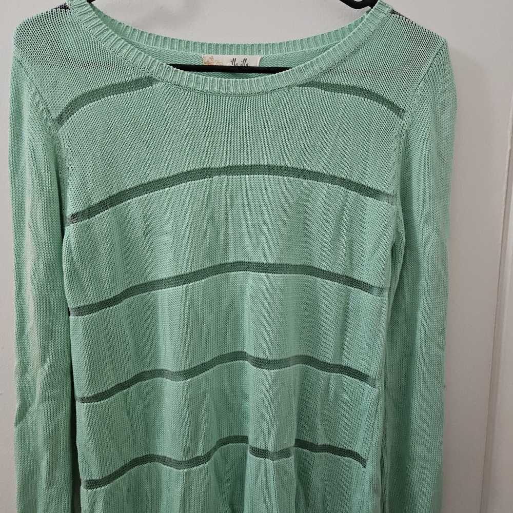 Mint Green Striped Sweater